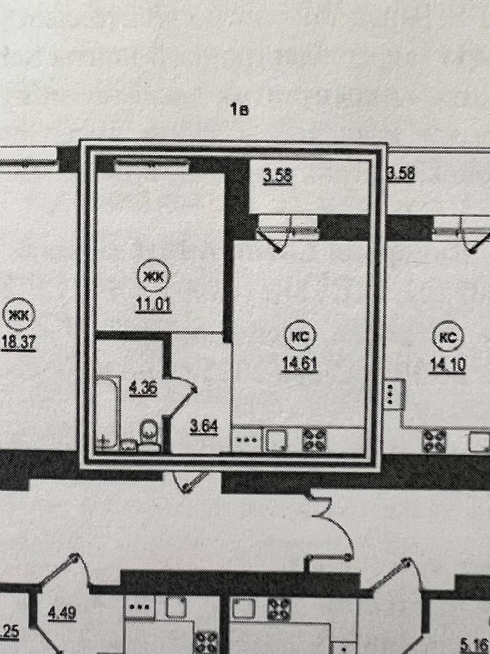 1-комнатная 34.1 м2 в ЖК undefined корпус null этаж 10