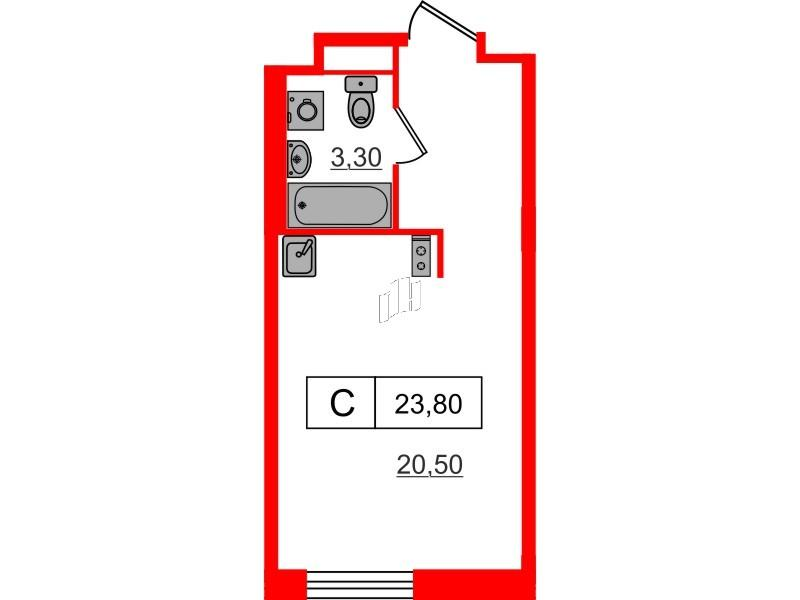 Студия 23 м2 в ЖК GLER корпус null этаж 3