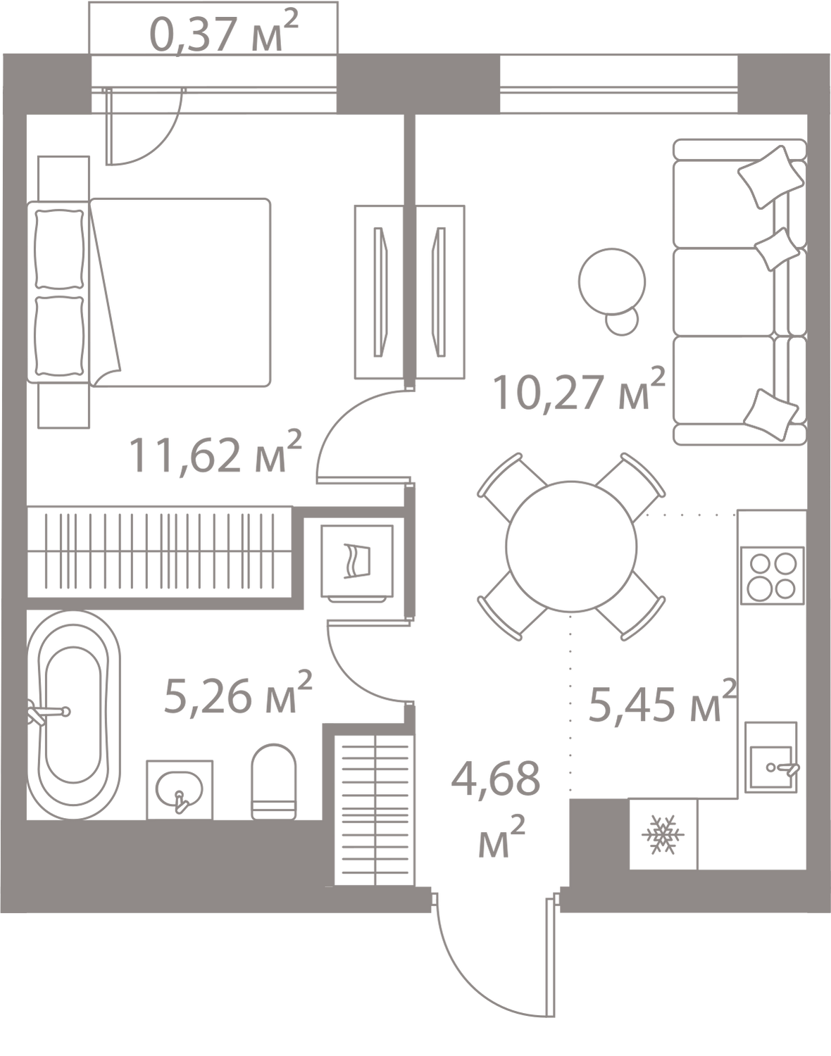 1-комнатная 37 м2 в ЖК ЛАЙФ-Варшавская корпус null этаж 9