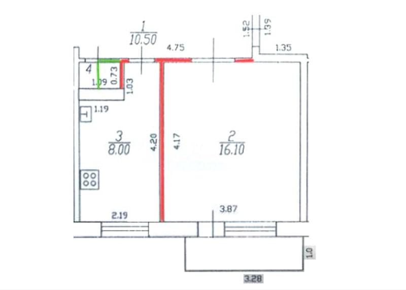 3-комнатная 60.4 м2 в ЖК undefined корпус null этаж 9