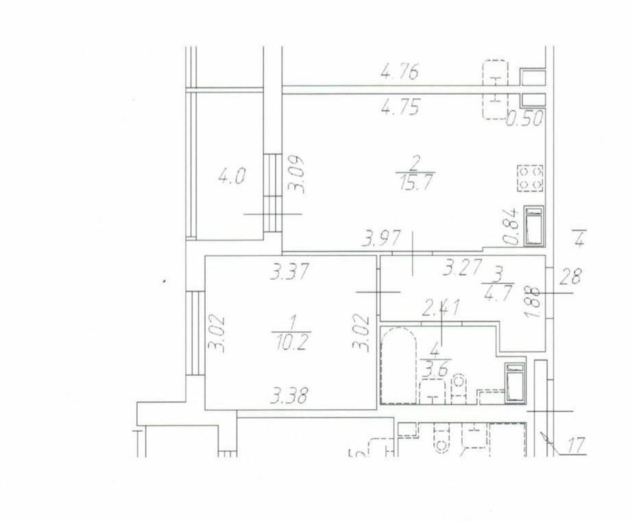 1-комнатная 34.2 м2 в ЖК undefined корпус null этаж 3