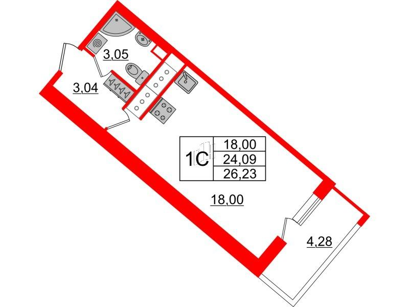 Студия 24 м2 в ЖК Pulse Premier корпус null этаж 10