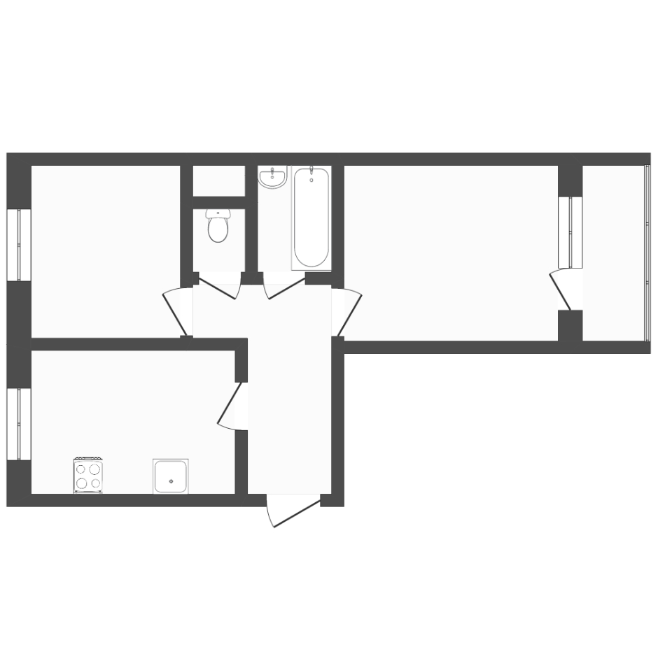 2-комнатная 51 м2 в ЖК undefined корпус null этаж 12