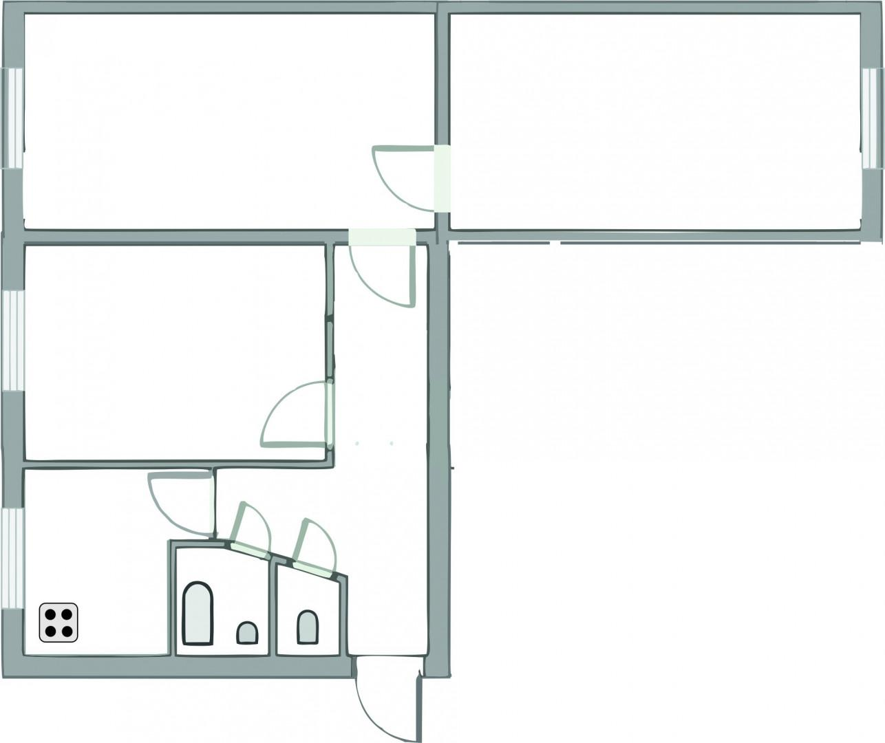 3-комнатная 55.4 м2 в ЖК undefined корпус null этаж 2