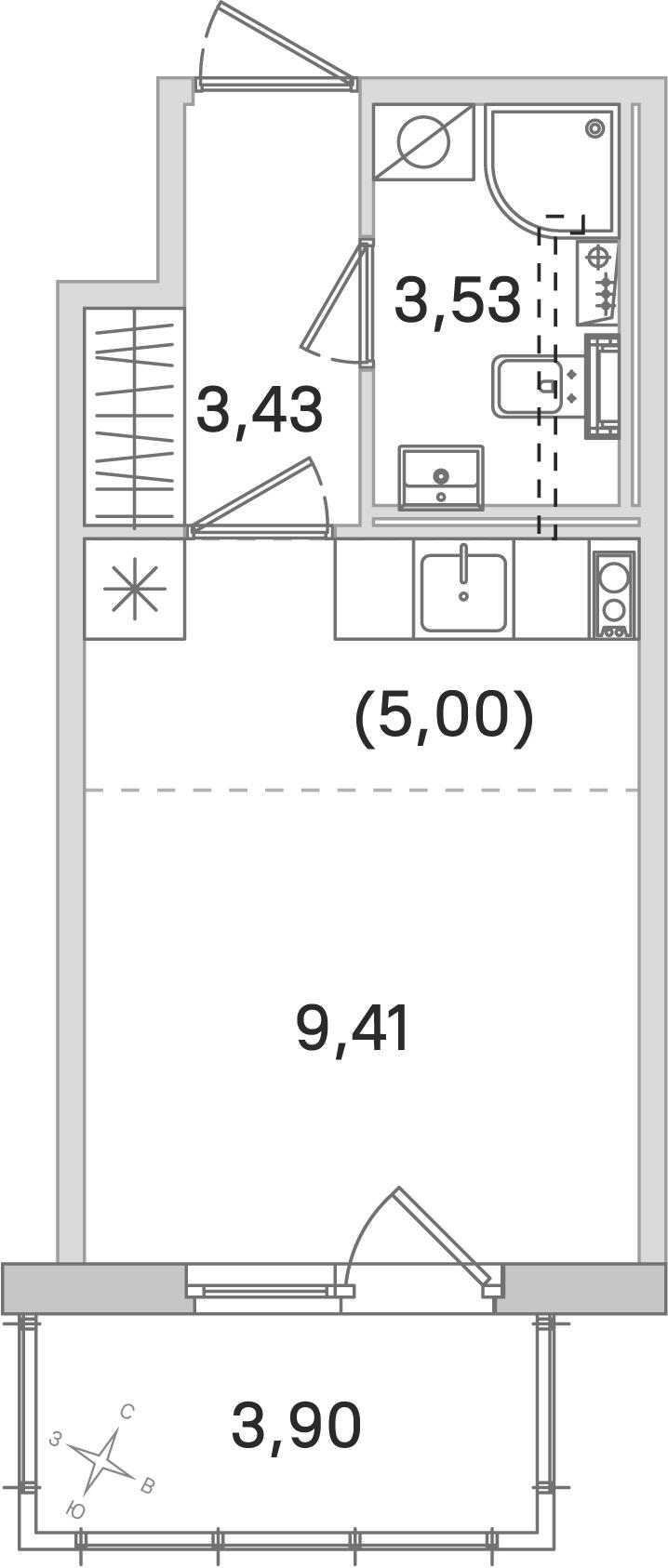 Студия 22 м2 в ЖК Любоград корпус null этаж 1