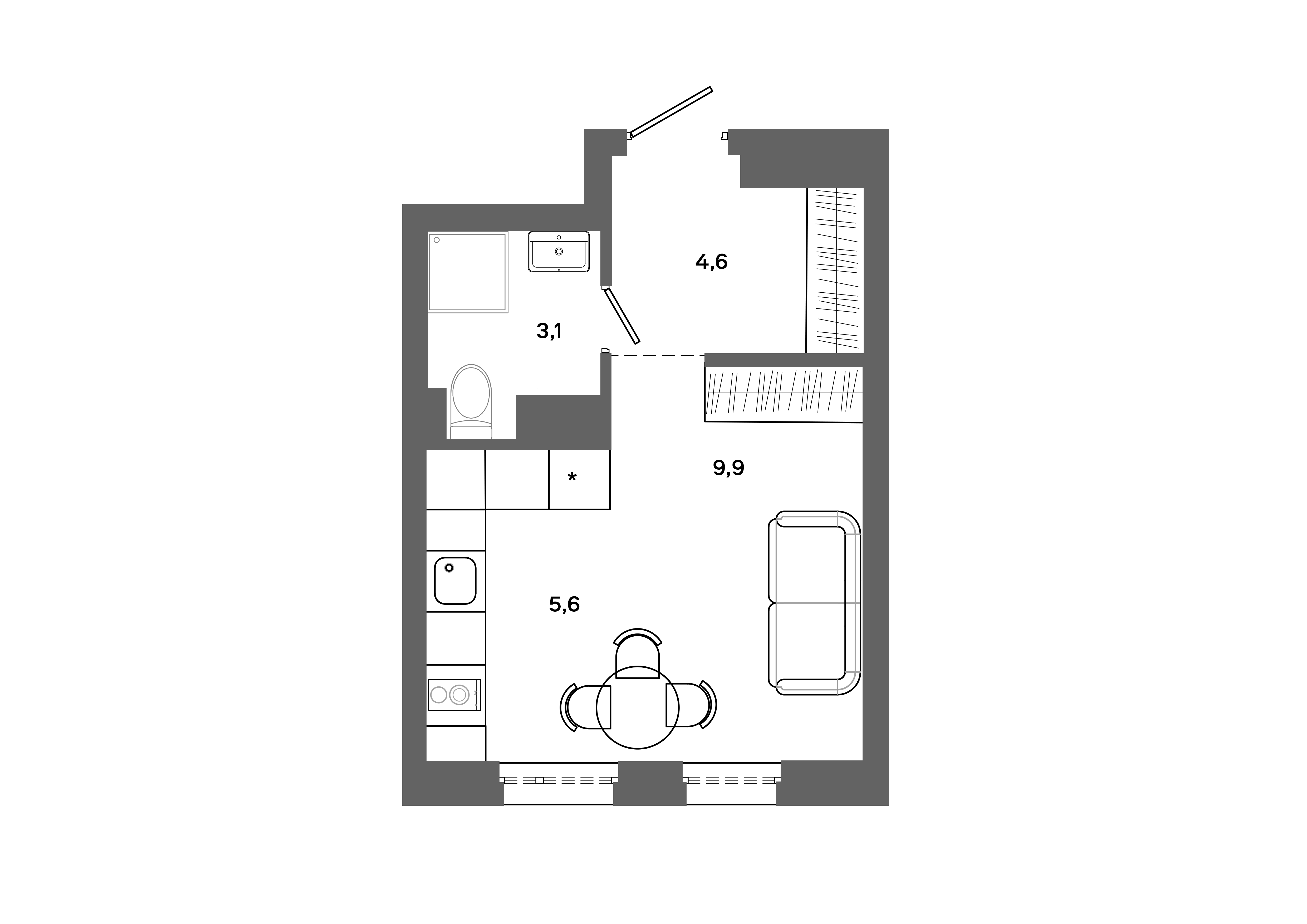 Студия 23 м2 в ЖК Столица корпус null этаж 8