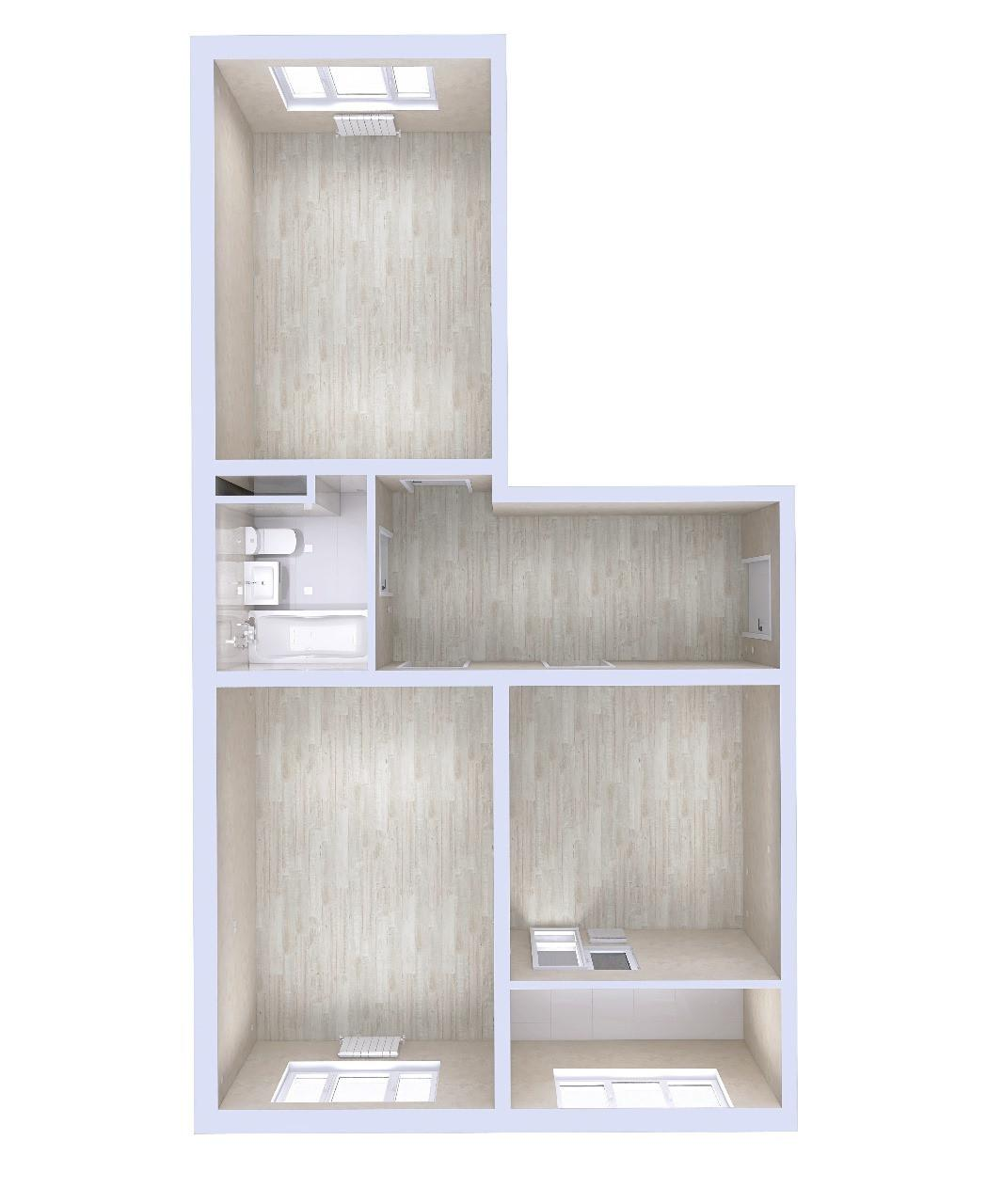 2-комнатная 59.6 м2 в ЖК undefined корпус null этаж 5