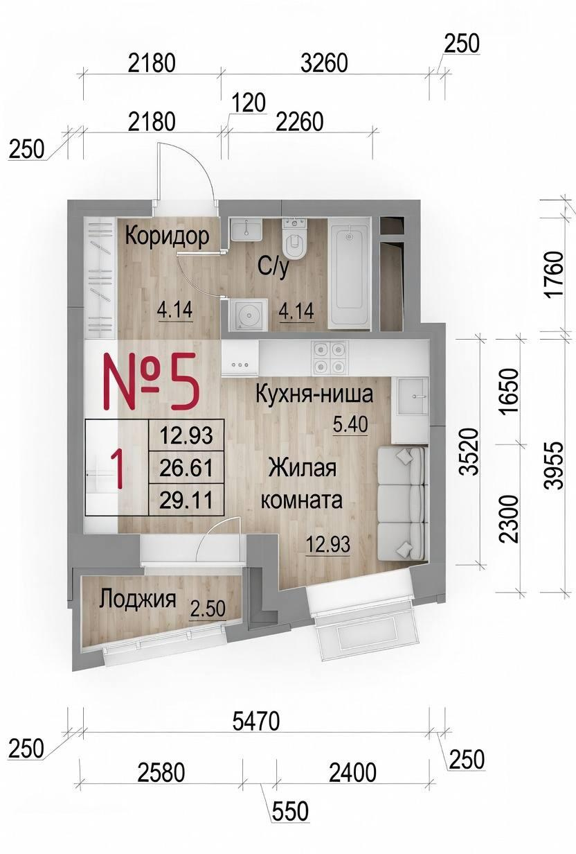 Студия 31 м2 в ЖК undefined корпус null этаж 6