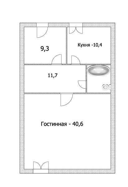2-комнатная 76.4 м2 в ЖК undefined корпус null этаж 1