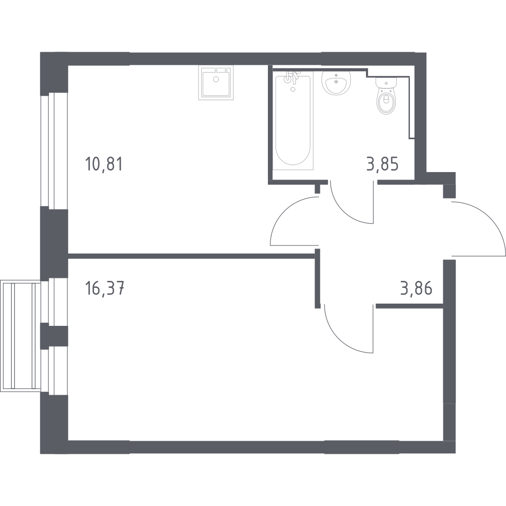 1-комнатная 34 м2 в ЖК Рублёвский Квартал корпус null этаж 7