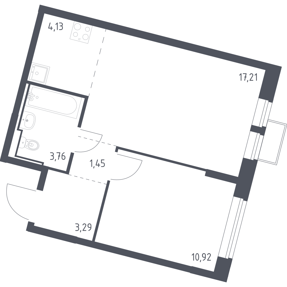 Студия 40 м2 в ЖК Молжаниново корпус null этаж 5