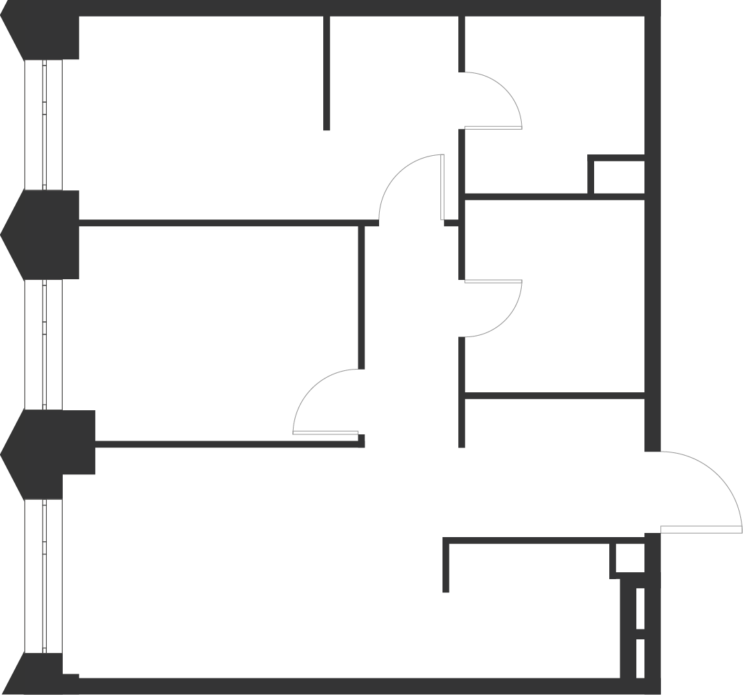 2-комнатная 55 м2 в ЖК Voice Towers корпус null этаж 20