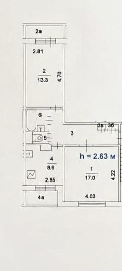 2-комнатная 52.1 м2 в ЖК undefined корпус null этаж 4