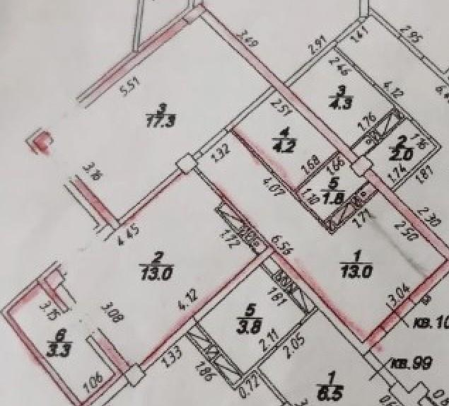 1-комнатная 49.3 м2 в ЖК undefined корпус null этаж 7