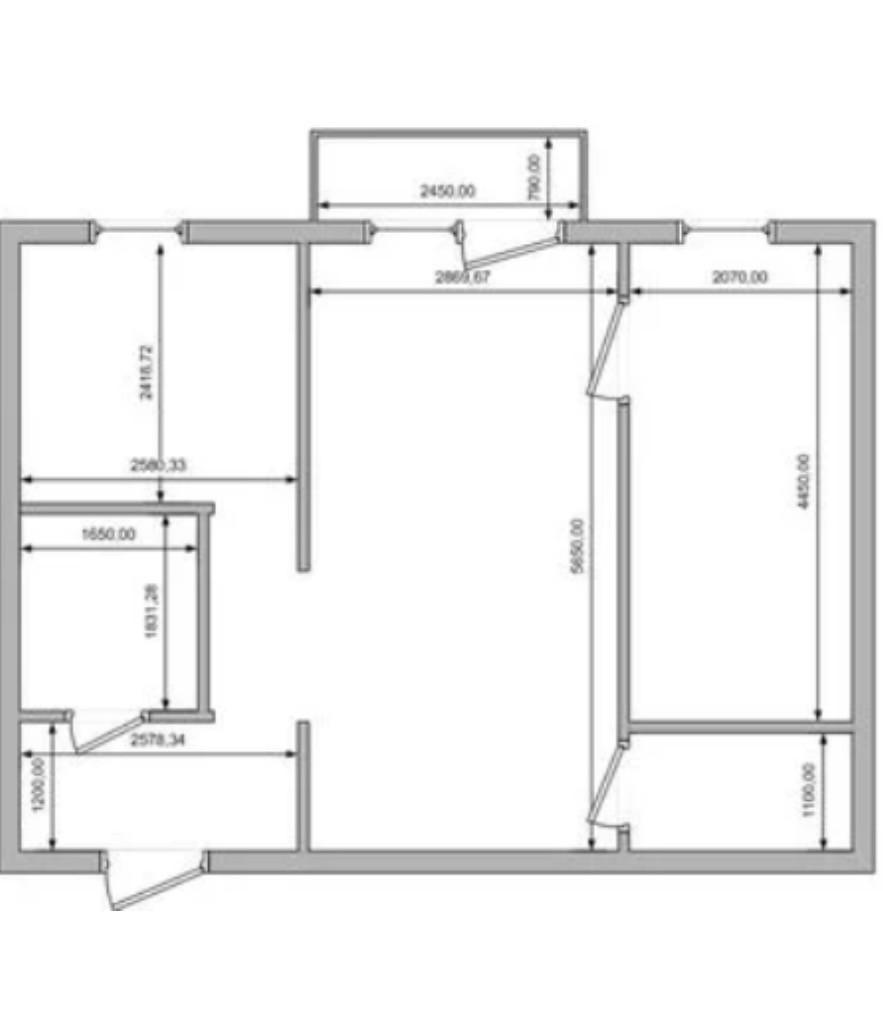 2-комнатная 45.1 м2 в ЖК undefined корпус null этаж 2