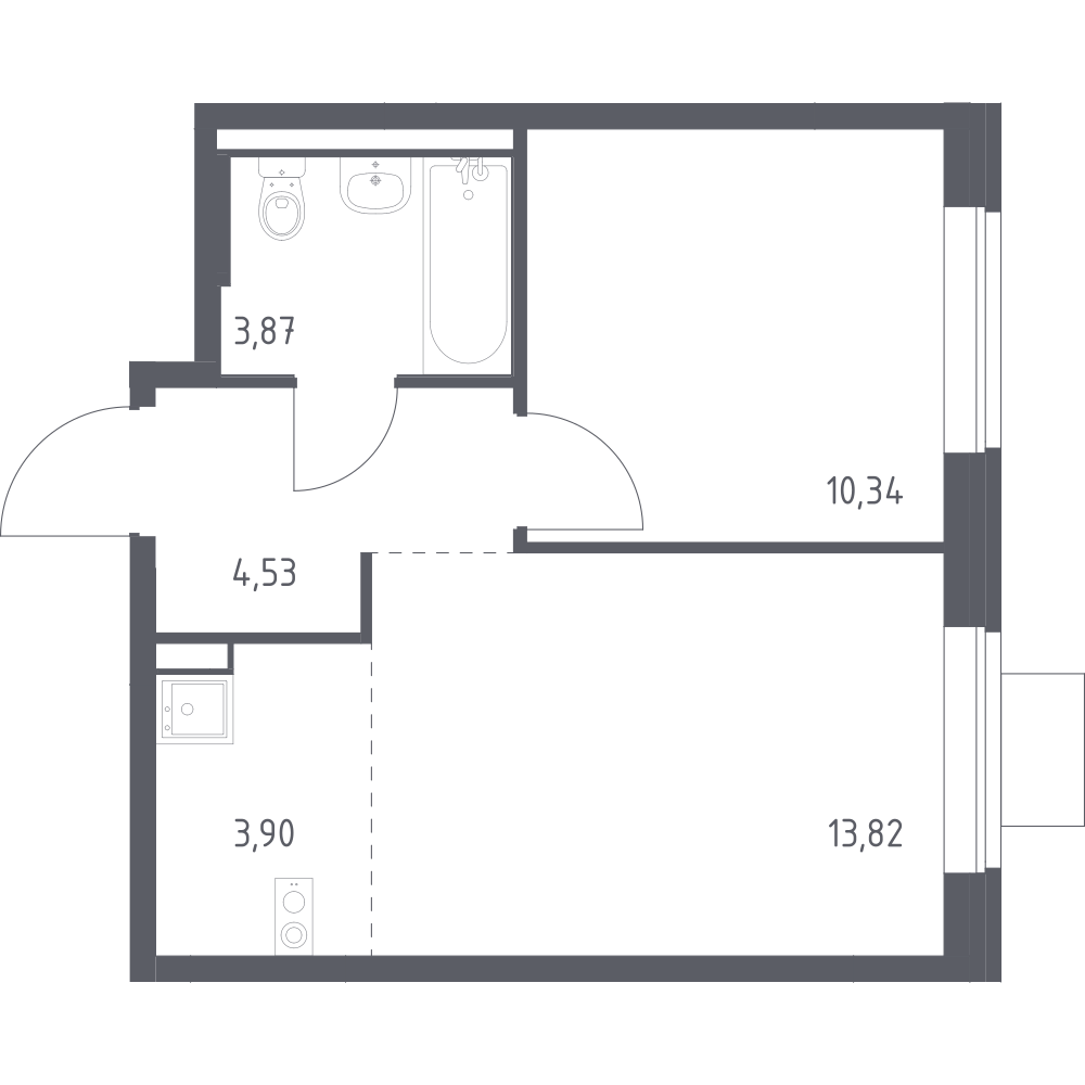 Студия 36 м2 в ЖК Подольские кварталы корпус null этаж 5