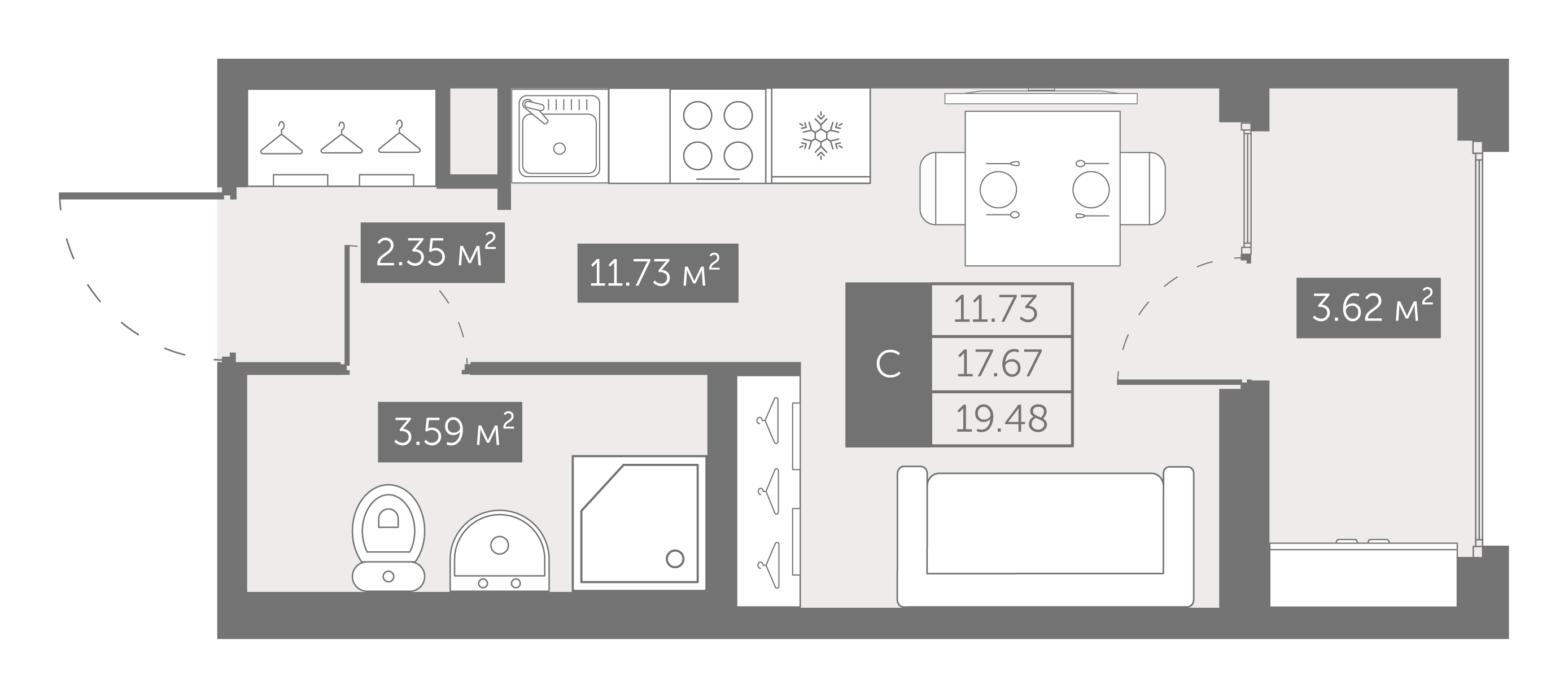 Студия 19 м2 в ЖК UP-квартал Новый Московский корпус null этаж 1