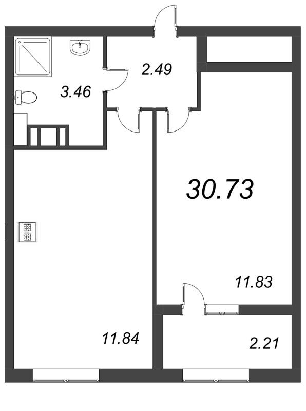 Студия 30 м2 в ЖК БелАрт корпус null этаж 8