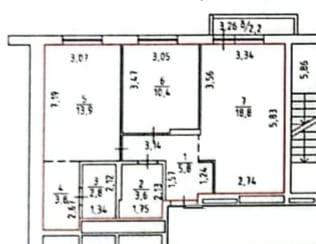 3-комнатная 60 м2 в ЖК undefined корпус null этаж 9