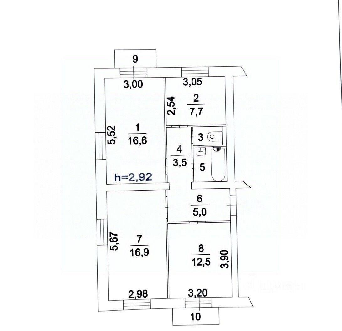 3-комнатная 70.2 м2 в ЖК undefined корпус null этаж 3