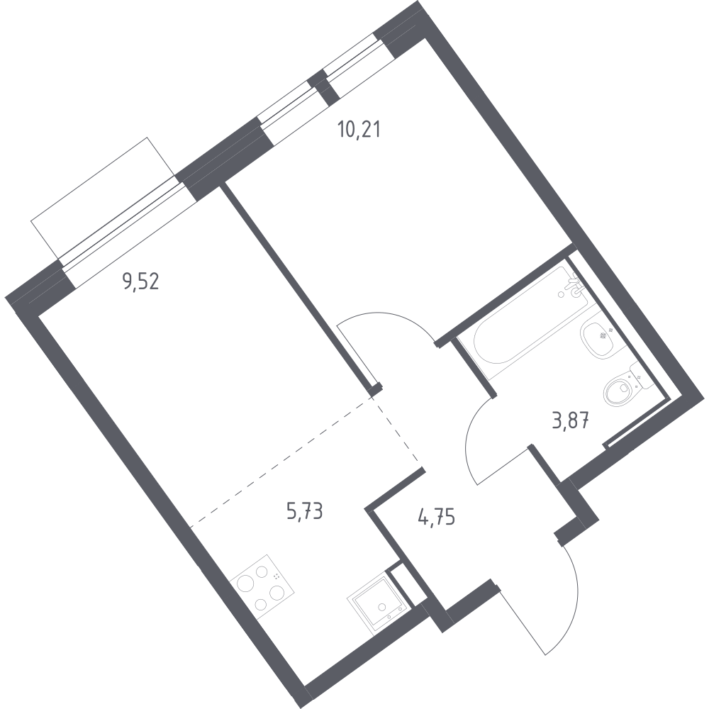 Студия 34 м2 в ЖК Молжаниново корпус null этаж 8