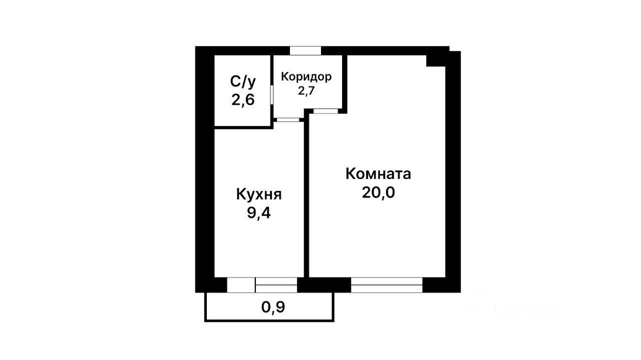 1-комнатная 35.2 м2 в ЖК undefined корпус null этаж 10
