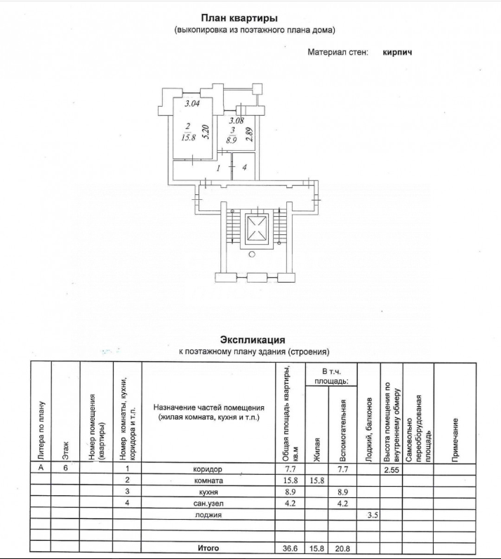 1-комнатная 36.6 м2 в ЖК undefined корпус null этаж 6
