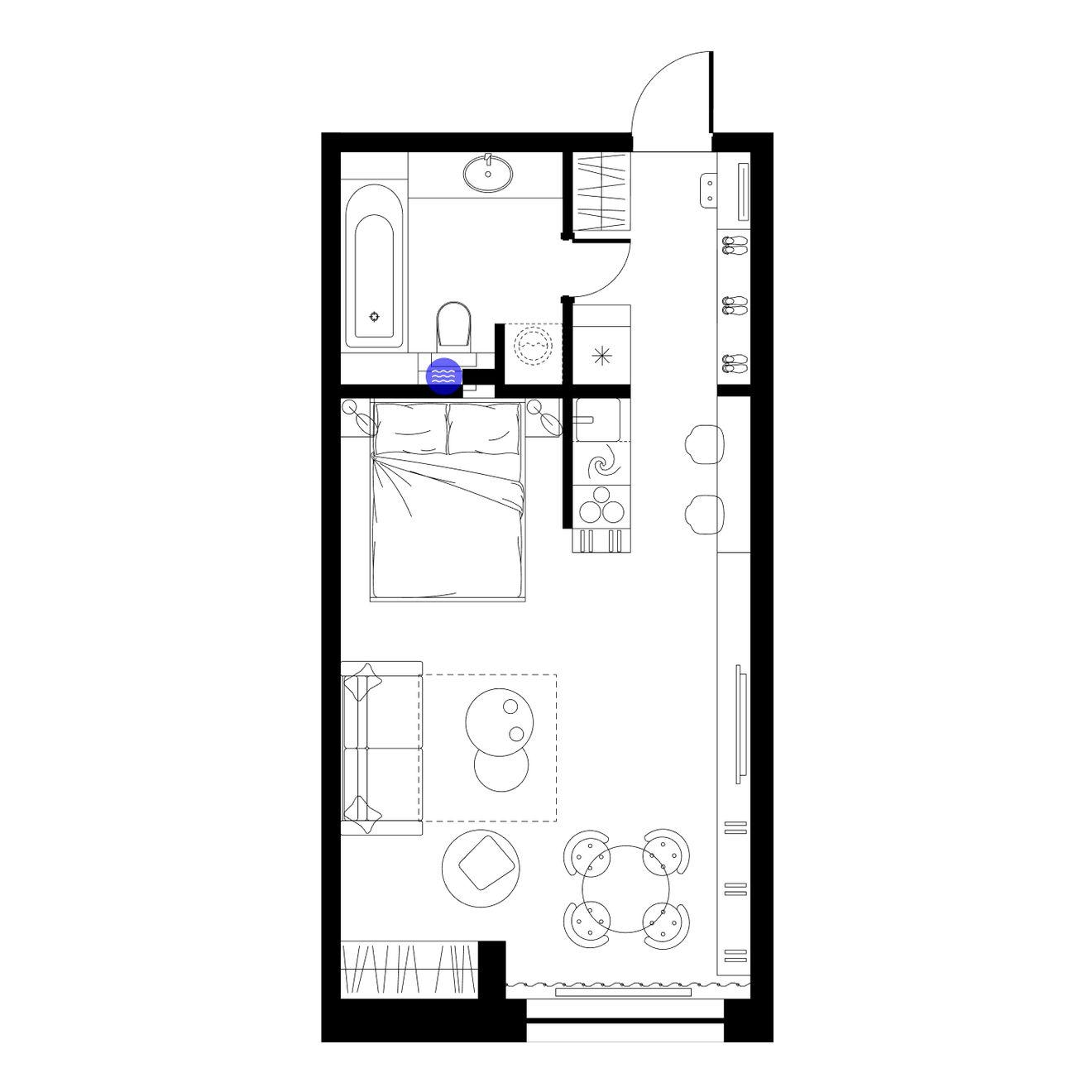 Студия 36 м2 в ЖК ГринЛайт корпус null этаж 3