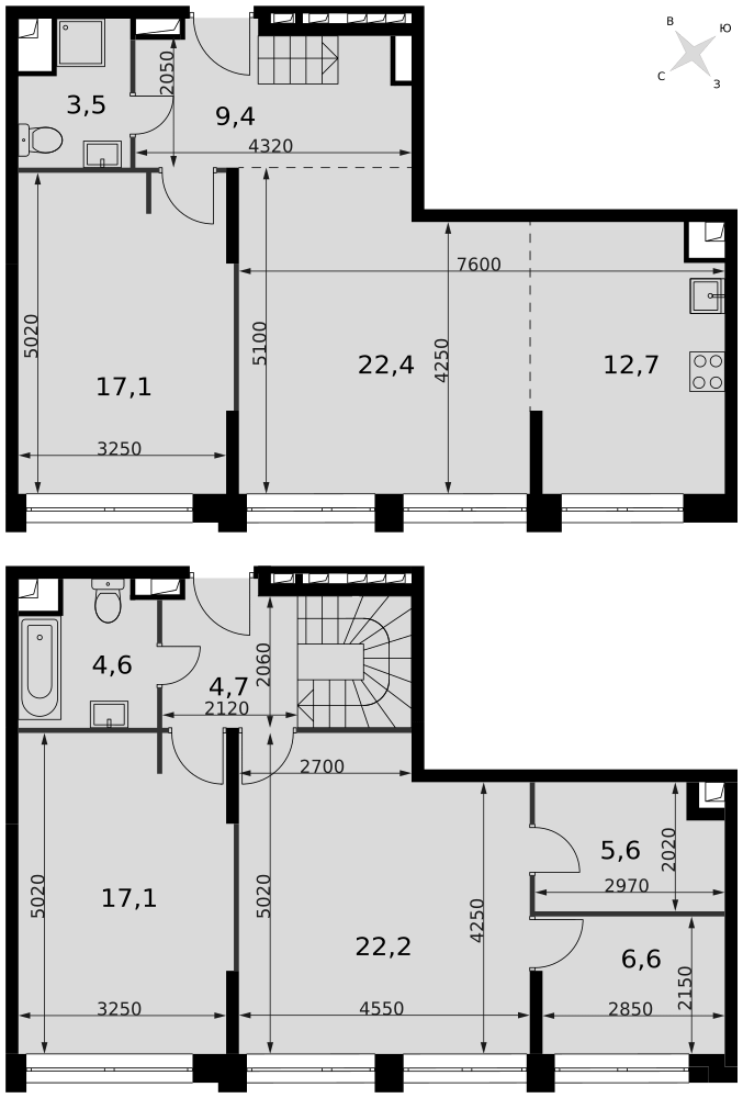 5-комнатная 125 м2 в ЖК Sydney City корпус null этаж 42