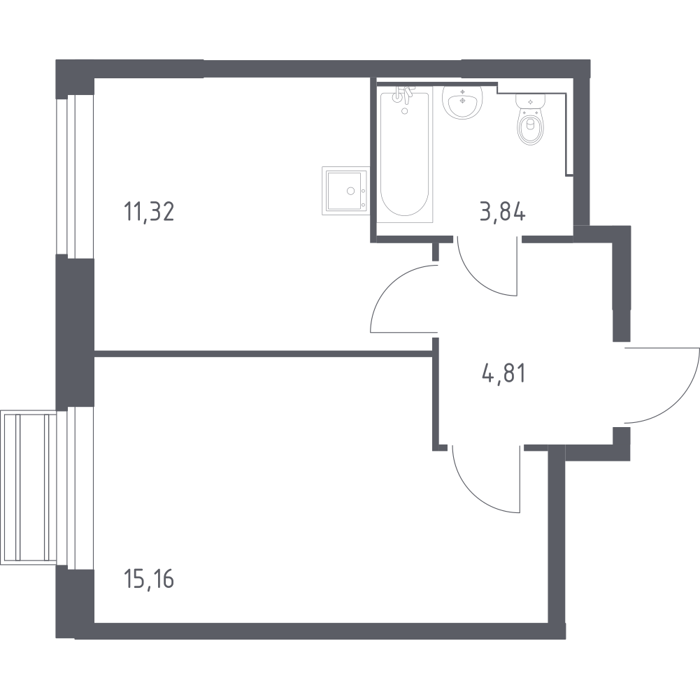 1-комнатная 35 м2 в ЖК Рублёвский Квартал корпус null этаж 7