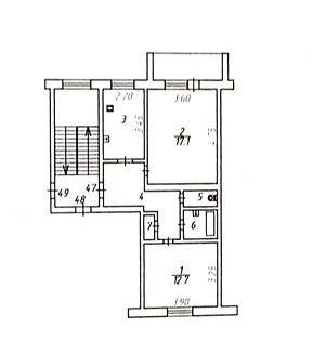 2-комнатная 51.6 м2 в ЖК undefined корпус null этаж 5