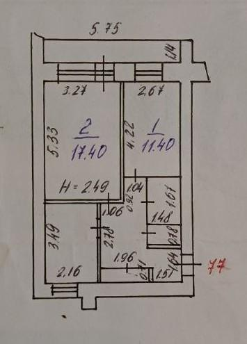 2-комнатная 50.5 м2 в ЖК undefined корпус null этаж 3