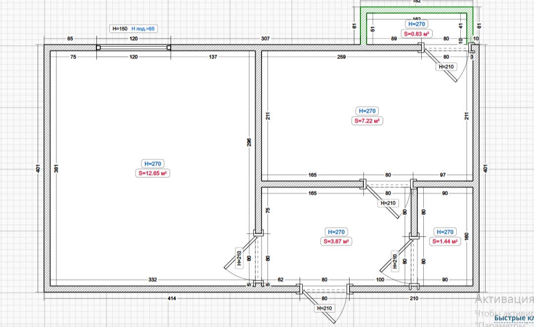 1-комнатная 27.1 м2 в ЖК undefined корпус null этаж 3