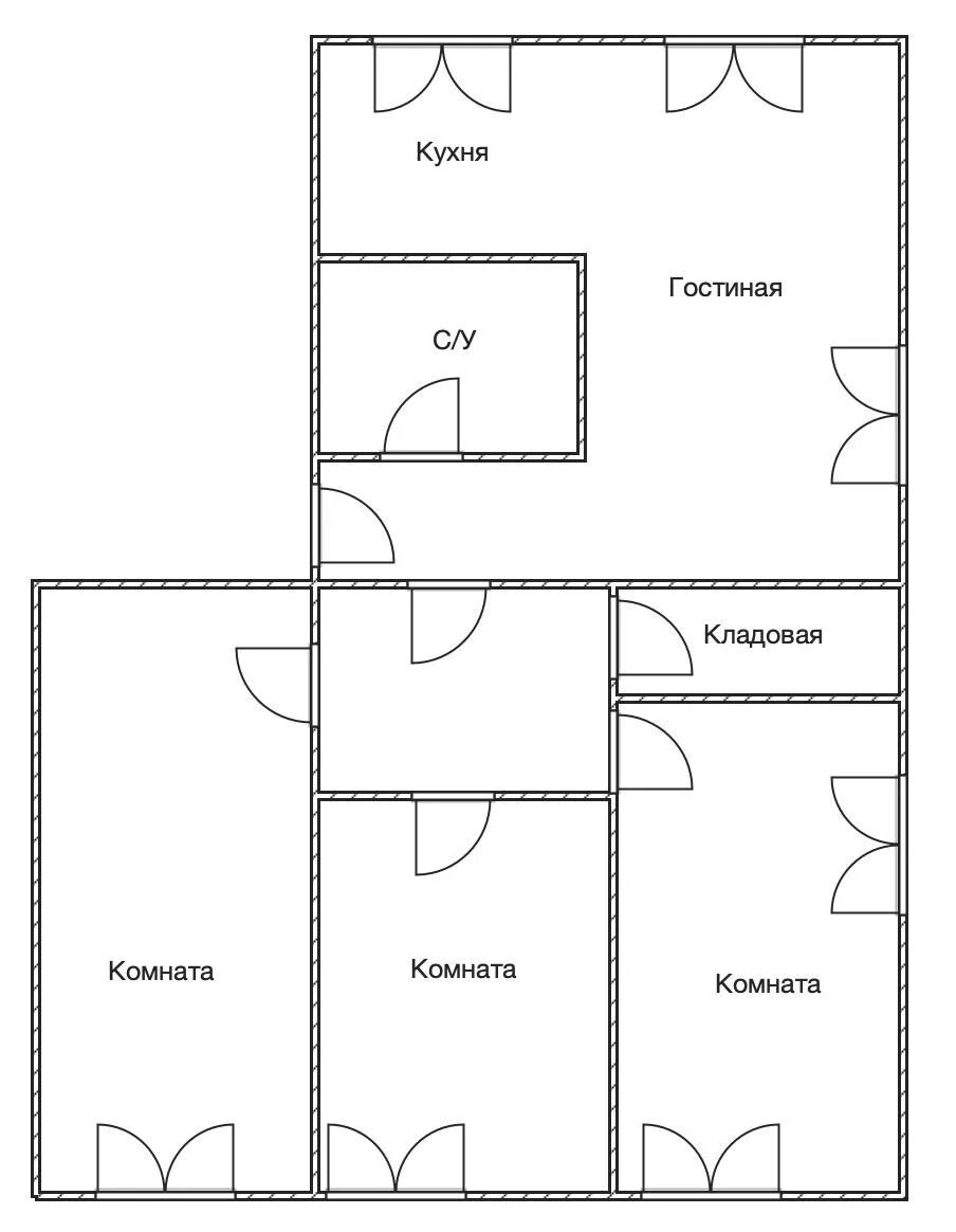 3-комнатная 74.6 м2 в ЖК undefined корпус null этаж 1