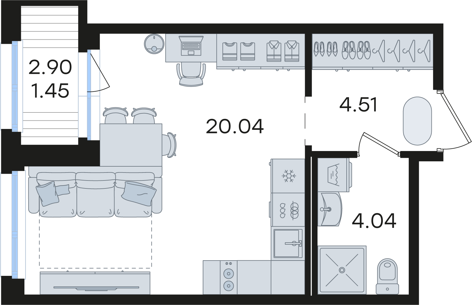 Студия 30 м2 в ЖК Парголово корпус null этаж 7