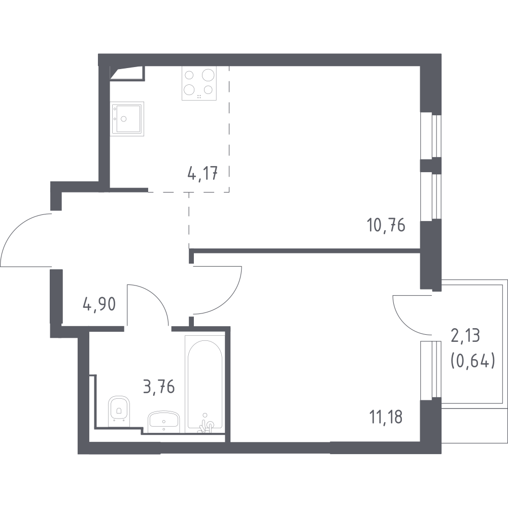 Студия 35 м2 в ЖК Остафьево корпус null этаж 5
