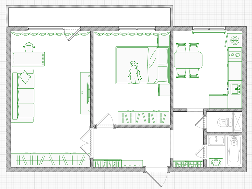 2-комнатная 54 м2 в ЖК undefined корпус null этаж 6