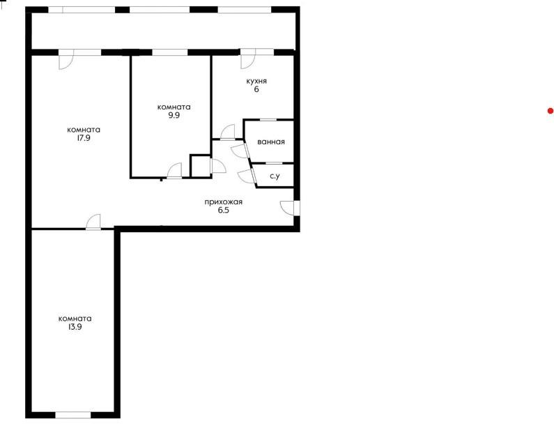3-комнатная 83 м2 в ЖК undefined корпус null этаж 2