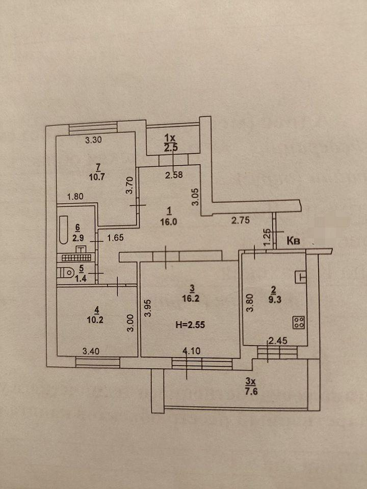 3-комнатная 66.7 м2 в ЖК undefined корпус null этаж 1