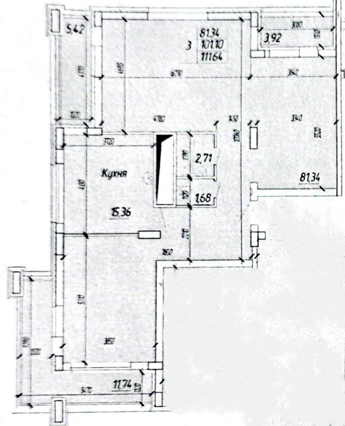 3-комнатная 111.6 м2 в ЖК undefined корпус null этаж 11