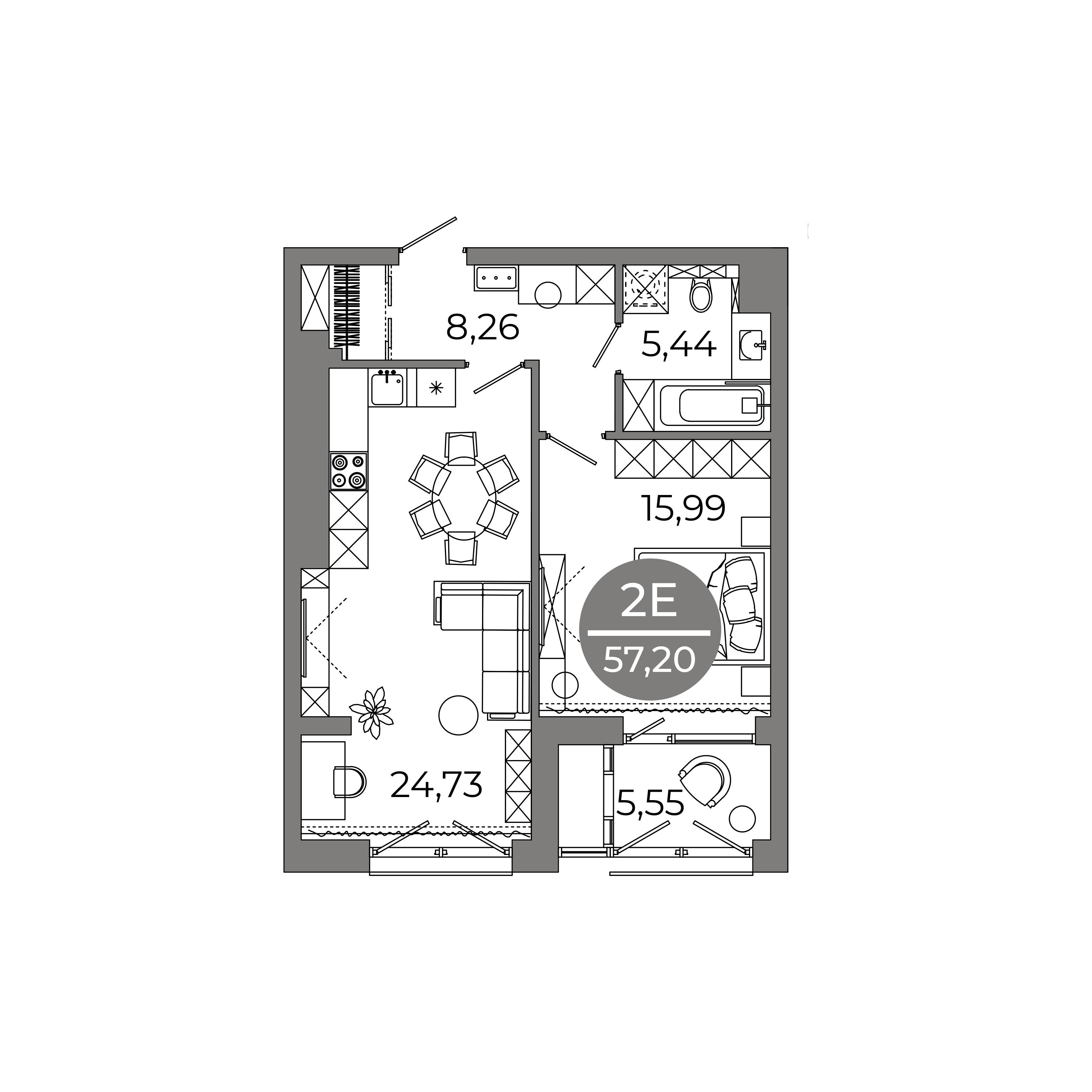 Студия 57 м2 в ЖК Клубный дом 905 корпус null этаж 3