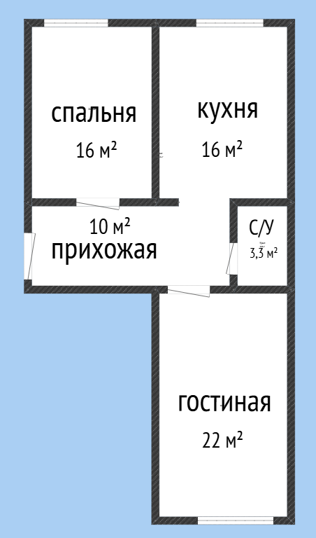 2-комнатная 68 м2 в ЖК undefined корпус null этаж 3