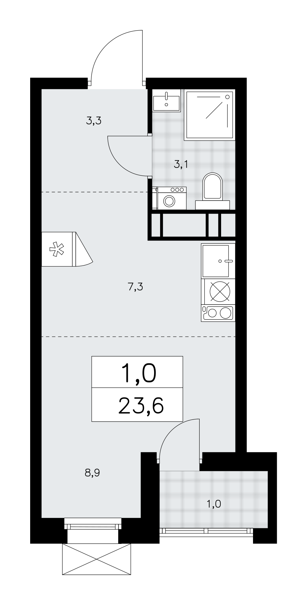 Студия 23 м2 в ЖК Прокшино корпус null этаж 11