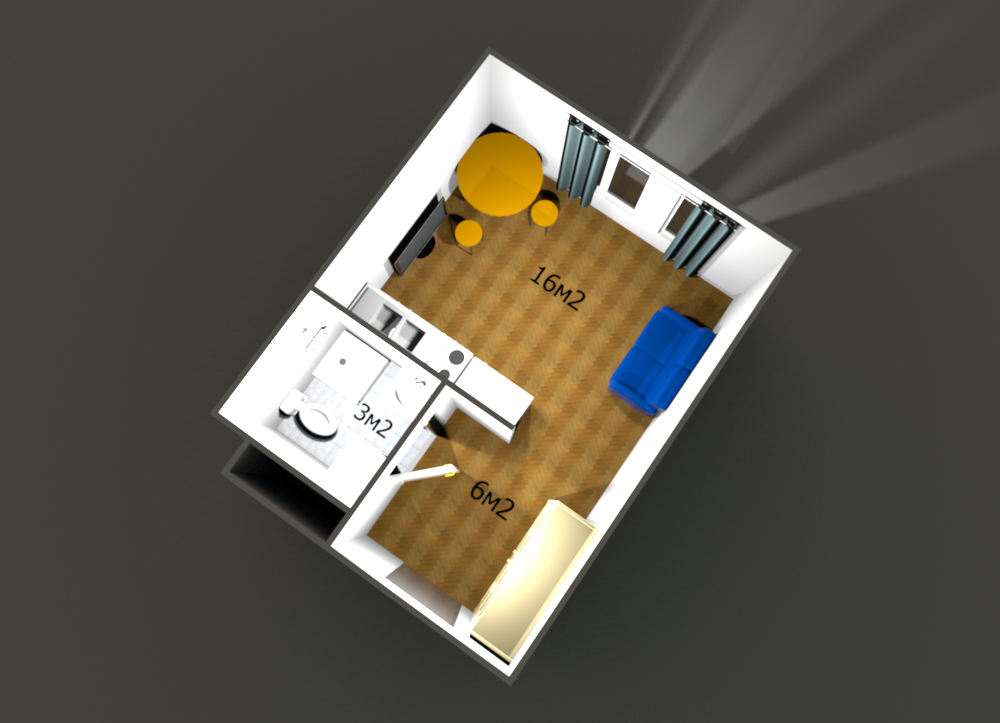 Студия 26.7 м2 в ЖК undefined корпус null этаж 1