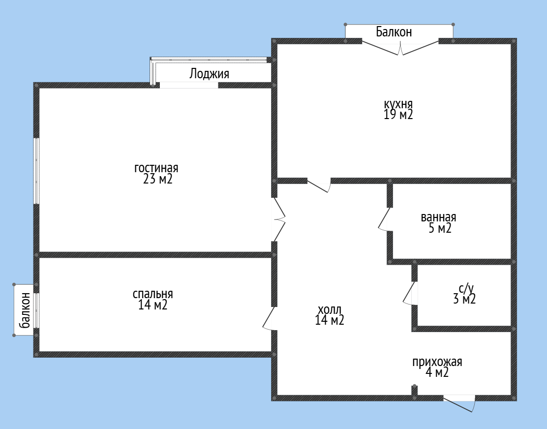 3-комнатная 86 м2 в ЖК undefined корпус null этаж 5