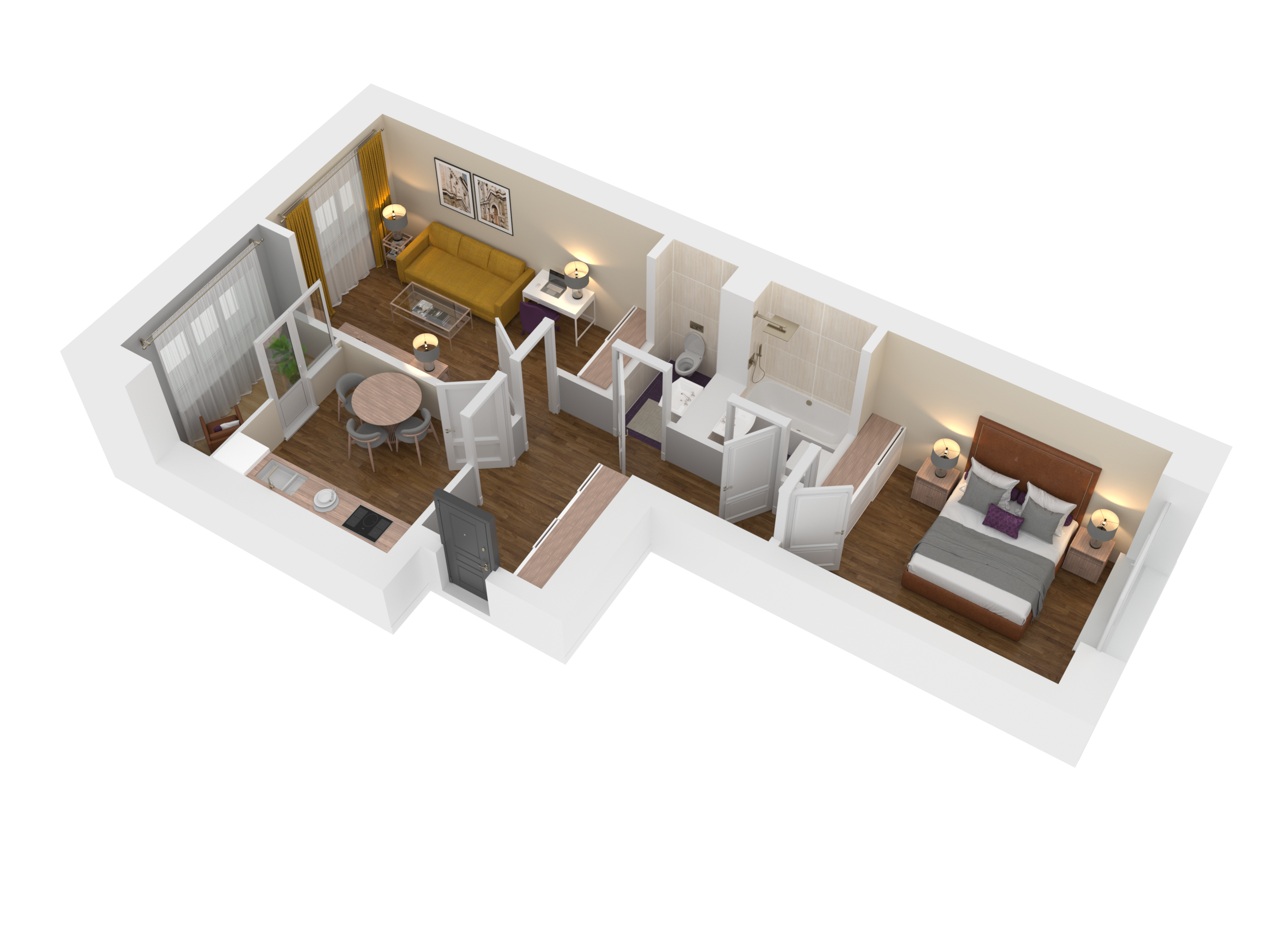 2-комнатная 54 м2 в ЖК Династия корпус null этаж 9