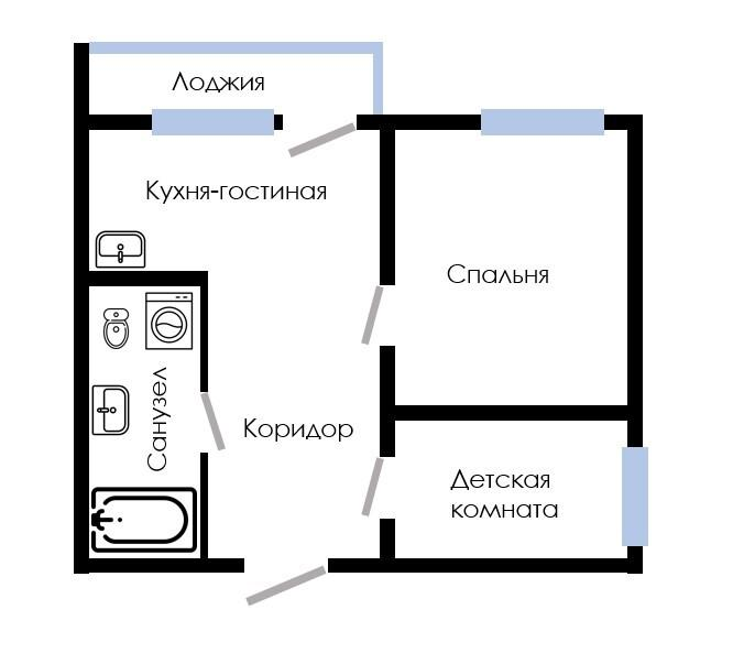 2-комнатная 41 м2 в ЖК undefined корпус null этаж 2