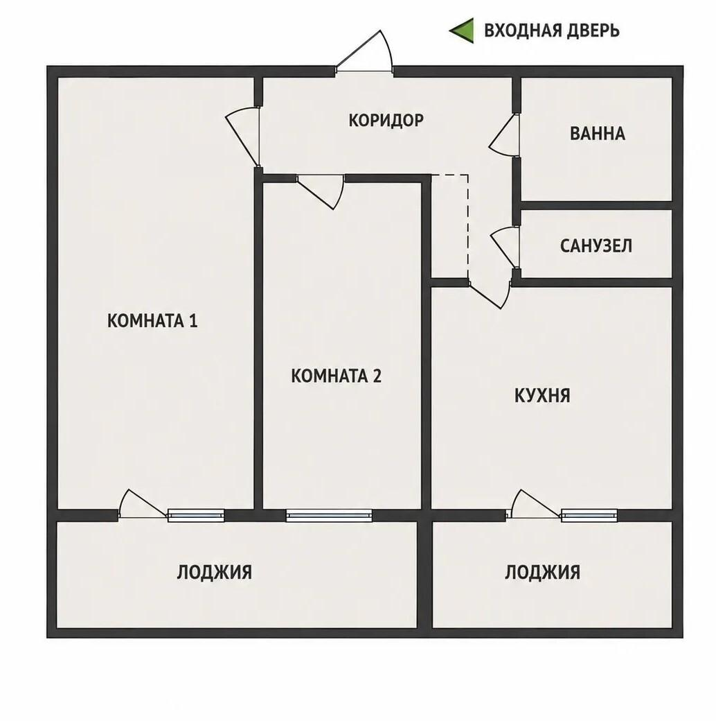 2-комнатная 54 м2 в ЖК undefined корпус null этаж 3