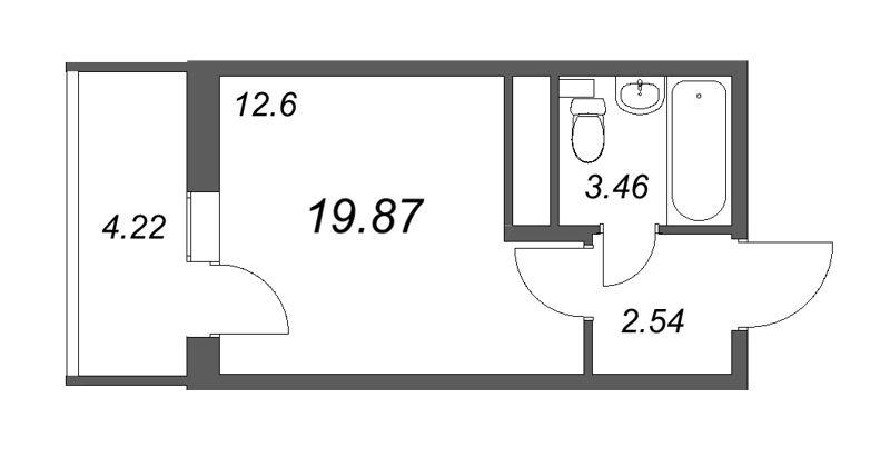 Студия 19 м2 в ЖК AEROCITY Club корпус null этаж 9