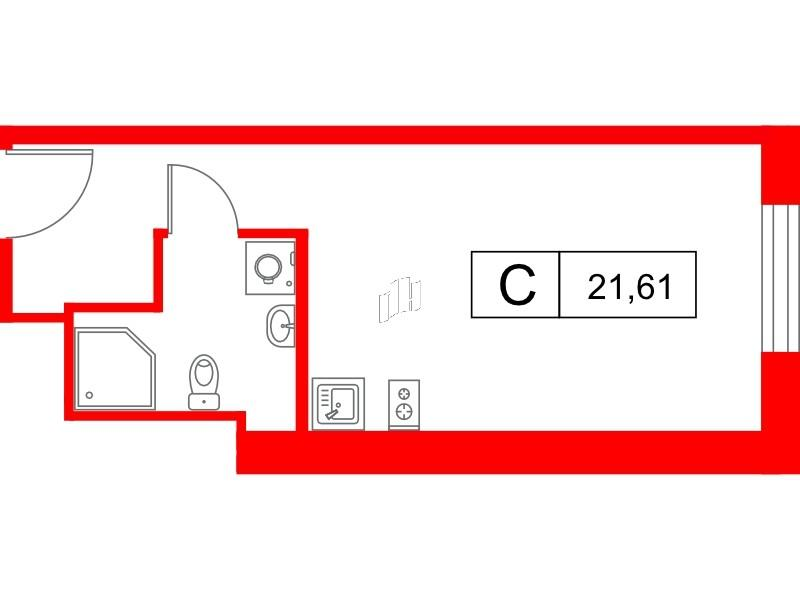 Студия 21 м2 в ЖК Саан корпус null этаж 10